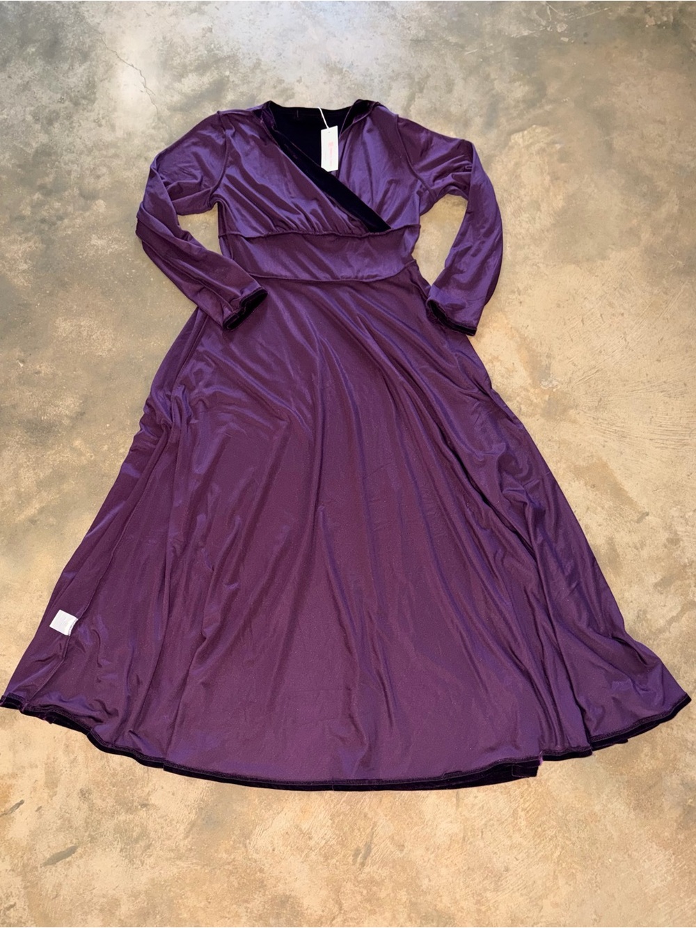 Urban CoCo XL Purple Velvet Maxi Dress Long Sleeve Wrap Holiday Formal NWT Glam - Picture 11 of 12
